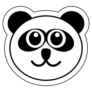 Smiling Panda Sticker (Black)